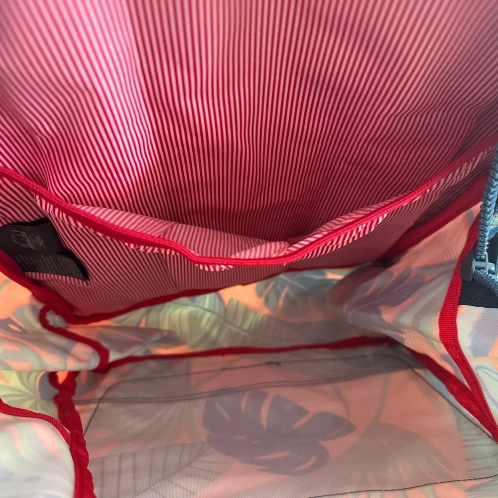 Herschel Heritage Youth Backpack Tangerine Palm Leaves Tropical Quality NEW Tags